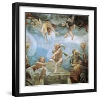 Ephebes on Balcony, Detail from Assumption of Virgin, 1526-1530-Antonio Allegri Da Correggio-Framed Giclee Print