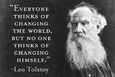 Everyone Thinks Of Changing World... Not Himself - Tolstoy Quote Poster-Ephemera-Poster