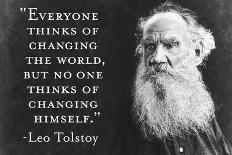 Every Thinks Of Changing World Not Himself Tolstoy Quote Poster-Ephemera-Poster