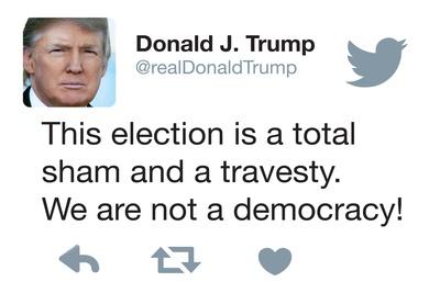 This election is a total sham and travesty. We are not a democracy!