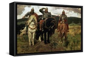 Epic Heroes-Victor Mikhailovich Vasnetsov-Framed Stretched Canvas