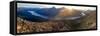 Epic panorama view of Spray Lakes at sunset from mountain peak, Alberta, Canada, North America-Tyler Lillico-Framed Stretched Canvas