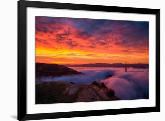 Epic Sunrise and Low Fog at Golden Bridge, San Francisco-Vincent James-Framed Photographic Print