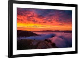 Epic Sunrise and Low Fog at Golden Bridge, San Francisco-Vincent James-Framed Photographic Print