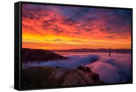 Epic Sunrise and Low Fog at Golden Bridge, San Francisco-Vincent James-Framed Stretched Canvas