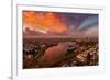 Epic Wide Lake Merritt, Oakland in Autumn, Sky Fire and Fall Color-Vincent James-Framed Photographic Print