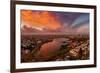 Epic Wide Lake Merritt, Oakland in Autumn, Sky Fire and Fall Color-Vincent James-Framed Photographic Print