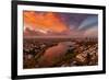 Epic Wide Lake Merritt, Oakland in Autumn, Sky Fire and Fall Color-Vincent James-Framed Photographic Print