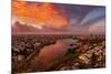 Epic Wide Lake Merritt, Oakland in Autumn, Sky Fire and Fall Color-Vincent James-Mounted Photographic Print