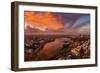 Epic Wide Lake Merritt, Oakland in Autumn, Sky Fire and Fall Color-Vincent James-Framed Photographic Print