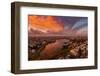 Epic Wide Lake Merritt, Oakland in Autumn, Sky Fire and Fall Color-Vincent James-Framed Photographic Print