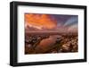 Epic Wide Lake Merritt, Oakland in Autumn, Sky Fire and Fall Color-Vincent James-Framed Photographic Print