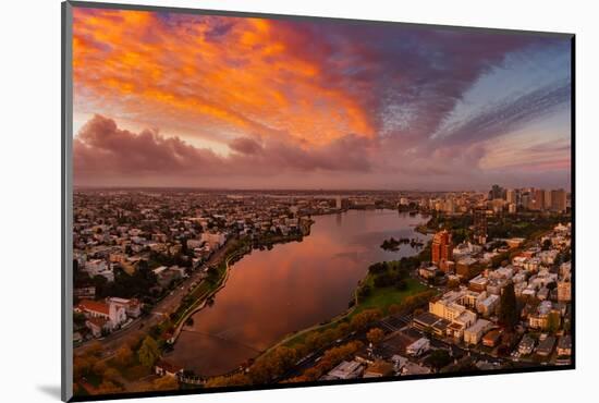 Epic Wide Lake Merritt, Oakland in Autumn, Sky Fire and Fall Color-Vincent James-Mounted Photographic Print