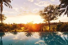 Beautiful Luxury Home with Swimming Pool at Sunset-EpicStockMedia-Framed Photographic Print