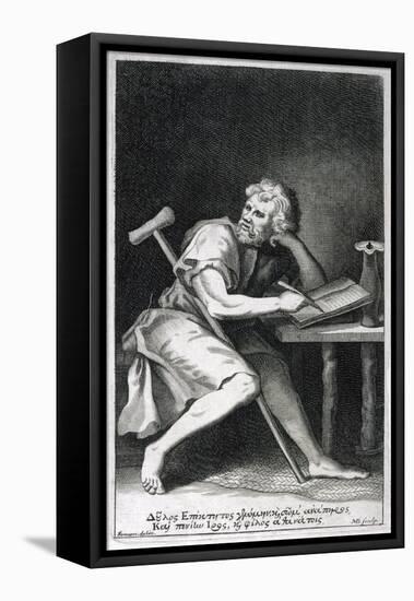 Epictetus Greek Stoic Philosopher Originally a Slave But Freed by His Master-null-Framed Stretched Canvas