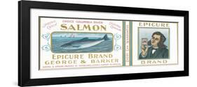 Epicure Salmon Can Label - Astoria, OR-Lantern Press-Framed Art Print