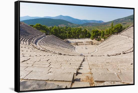 Epidaurus, Argolis, Peloponnese, Greece. The 14th century BC, 4,000 seat theatre, designed by Po...-null-Framed Stretched Canvas