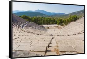 Epidaurus, Argolis, Peloponnese, Greece. The 14th century BC, 4,000 seat theatre, designed by Po...-null-Framed Stretched Canvas