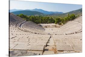 Epidaurus, Argolis, Peloponnese, Greece. The 14th century BC, 4,000 seat theatre, designed by Po...-null-Stretched Canvas