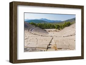 Epidaurus, Argolis, Peloponnese, Greece. The 14th century BC, 4,000 seat theatre, designed by Po...-null-Framed Photographic Print