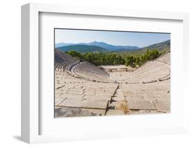 Epidaurus, Argolis, Peloponnese, Greece. The 14th century BC, 4,000 seat theatre, designed by Po...-null-Framed Photographic Print