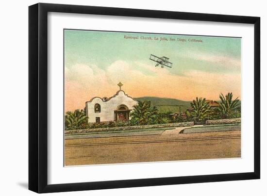 Episcopal Church, Biplane, La Jolla, California-null-Framed Art Print