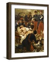 Episode de la bataille d'Inkermann pendant la guerre de Crimée en 1854-Jules Alfred Vincent Rigo-Framed Giclee Print