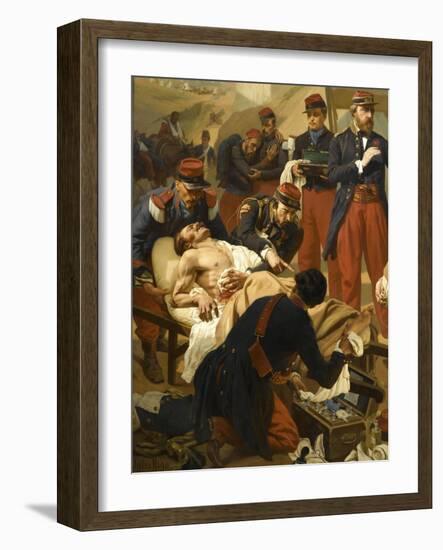 Episode de la bataille d'Inkermann pendant la guerre de Crimée en 1854-Jules Alfred Vincent Rigo-Framed Giclee Print