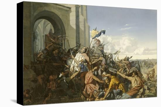 Episode des invasions Normandes en 886 - Mort de Robert le Fort, comte d'Anjou et de Paris, tué-Henri Lehmann-Stretched Canvas