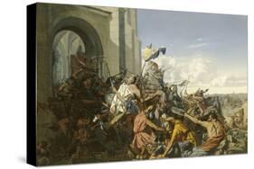 Episode des invasions Normandes en 886 - Mort de Robert le Fort, comte d'Anjou et de Paris, tué-Henri Lehmann-Stretched Canvas