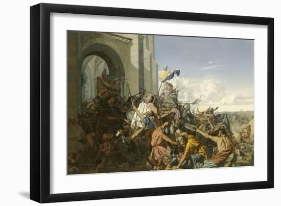 Episode des invasions Normandes en 886 - Mort de Robert le Fort, comte d'Anjou et de Paris, tué-Henri Lehmann-Framed Giclee Print