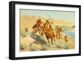 Episode of the Buffalo Gun (The Visitation of the Buffalo Gun: a Buffalo Episode) 1909-Frederic Remington-Framed Giclee Print