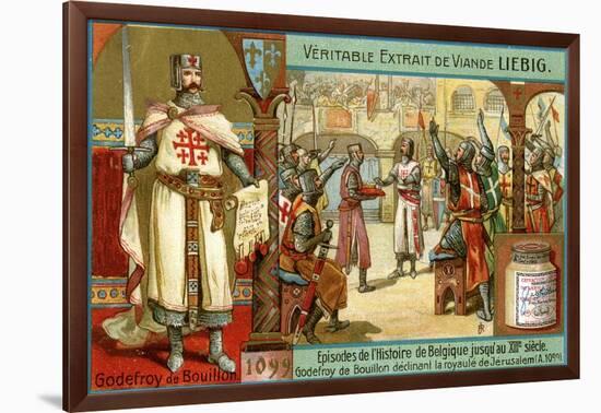 Episodes in the History of Belgium Up Until the 13th Century: Godfrey of Bouillon-null-Framed Giclee Print