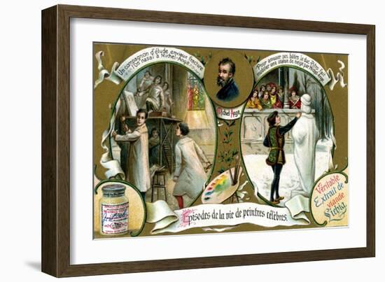 Episodes of the Life of Famous Painters: Michelangelo-null-Framed Giclee Print