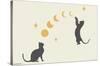 Episodic Drawing - Cat And Moon 1-Trends International-Stretched Canvas