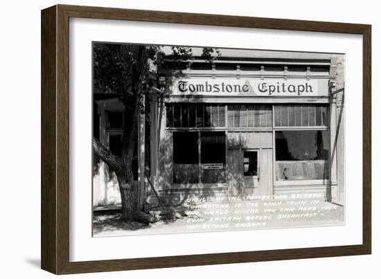 Epitaph Newspaper Office, Tombstone, Arizona-null-Framed Art Print