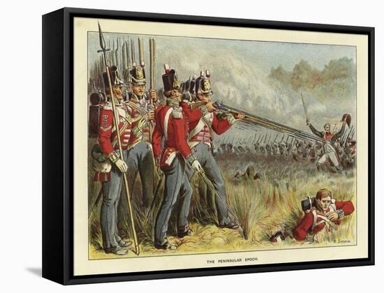Epochs of the British Army - the Peninsular Epoch-Richard Simkin-Framed Stretched Canvas
