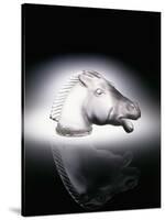 Epsom' No. 1153, a Clear and Frosted Glass Car Mascot in the Form of a Horse's Head-null-Stretched Canvas