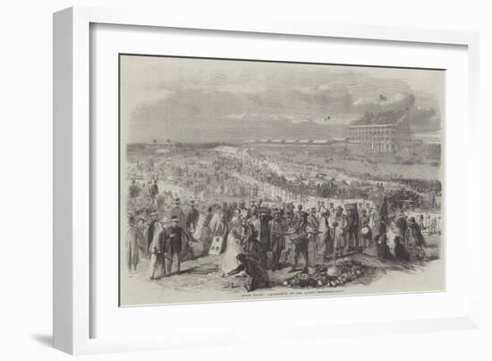 Epsom Races, Amusements on the Downs-null-Framed Giclee Print