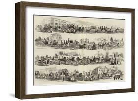 Epsom Races, Scenes on the Road-Sir John Gilbert-Framed Giclee Print