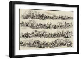 Epsom Races, Scenes on the Road-Sir John Gilbert-Framed Giclee Print