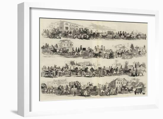 Epsom Races, Scenes on the Road-Sir John Gilbert-Framed Giclee Print