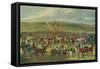 'Epsom Races - The Betting Post', 1836, (1929)-Charles Hunt-Framed Stretched Canvas