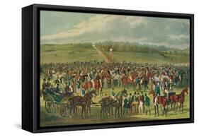 'Epsom Races - The Betting Post', 1836, (1929)-Charles Hunt-Framed Stretched Canvas