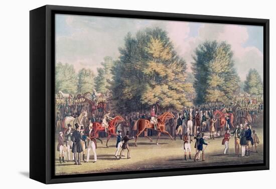 Epsom, Saddling in the Warren-James Pollard-Framed Stretched Canvas