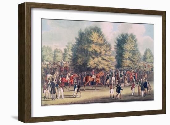 Epsom, Saddling in the Warren-James Pollard-Framed Giclee Print