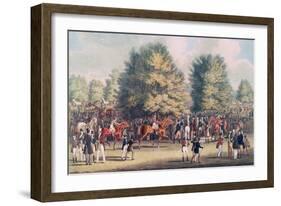 Epsom, Saddling in the Warren-James Pollard-Framed Giclee Print