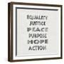 Equality Justice Peace-Jamie MacDowell-Framed Art Print