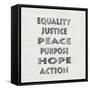 Equality Justice Peace-Jamie MacDowell-Framed Stretched Canvas