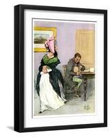 Equality of the Sexes: Les Bas Bleus, 19th Century-Honore Daumier-Framed Giclee Print